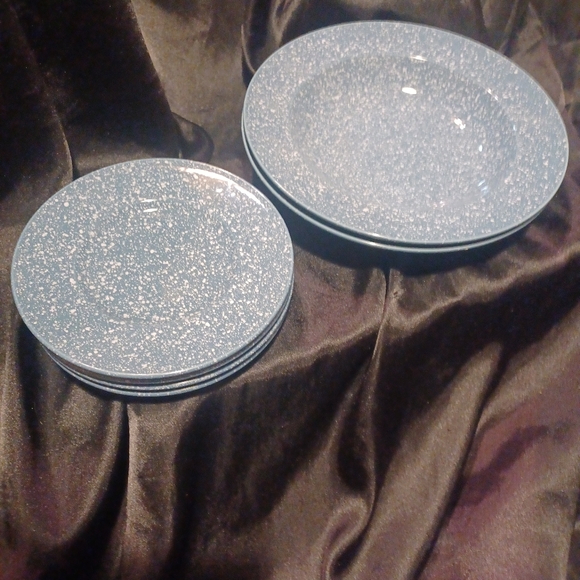 6 pc Mikasa Ultrastone Country Blue Plates - Picture 2 of 6